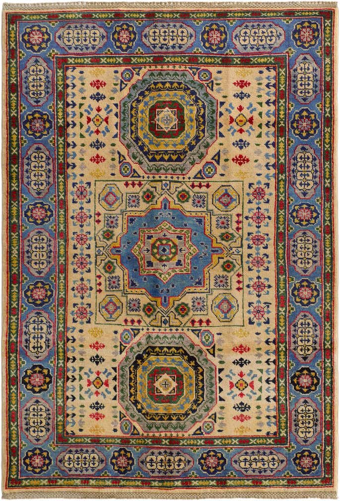 4' 1 x 5' 10 Hand Knotted Kazak Rug