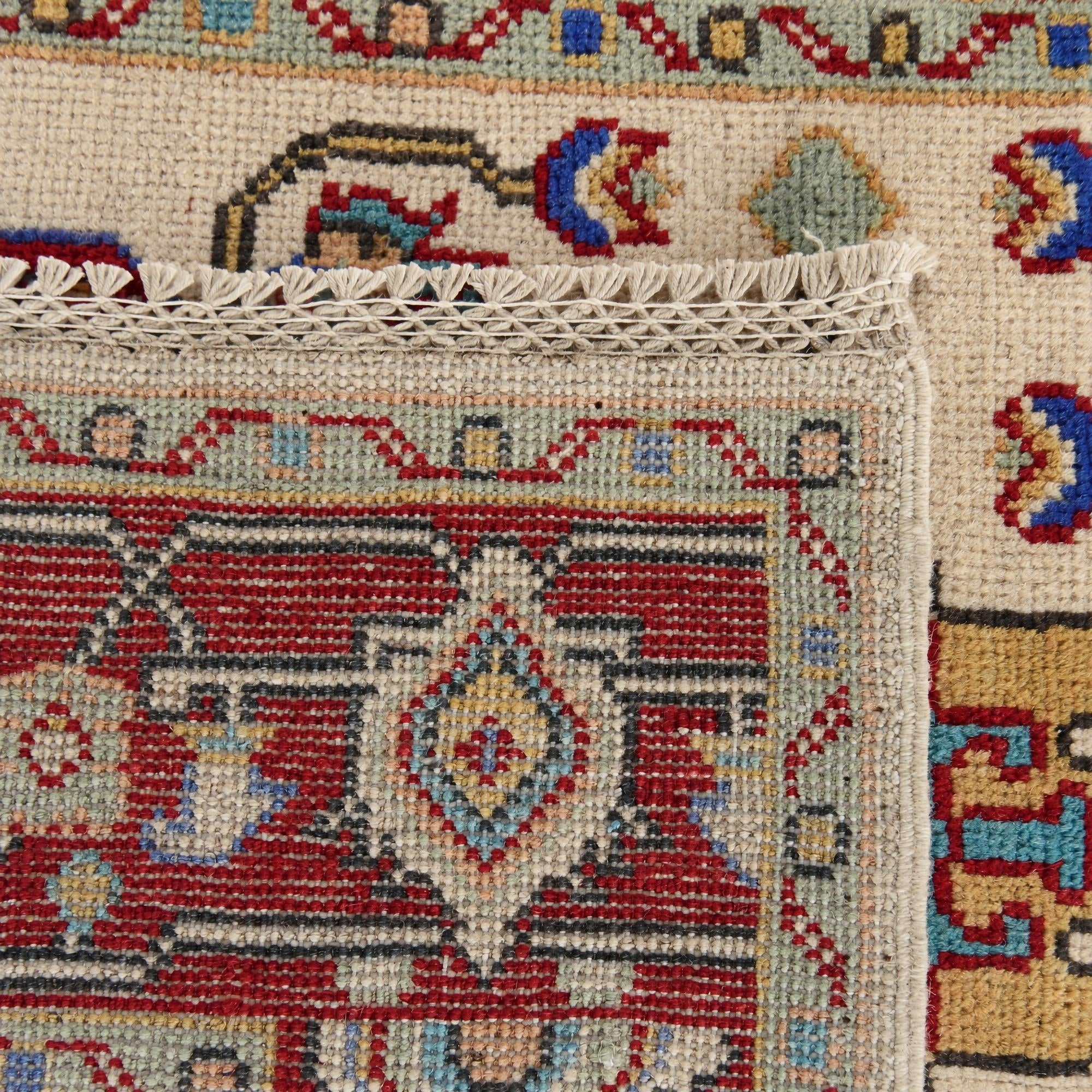 125cm x 185cm anudado a mano Kazak Alfombra