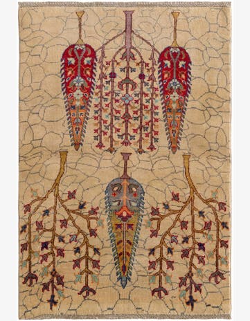 3' 3 x 4' 9 Hand Knotted Kazak Rug