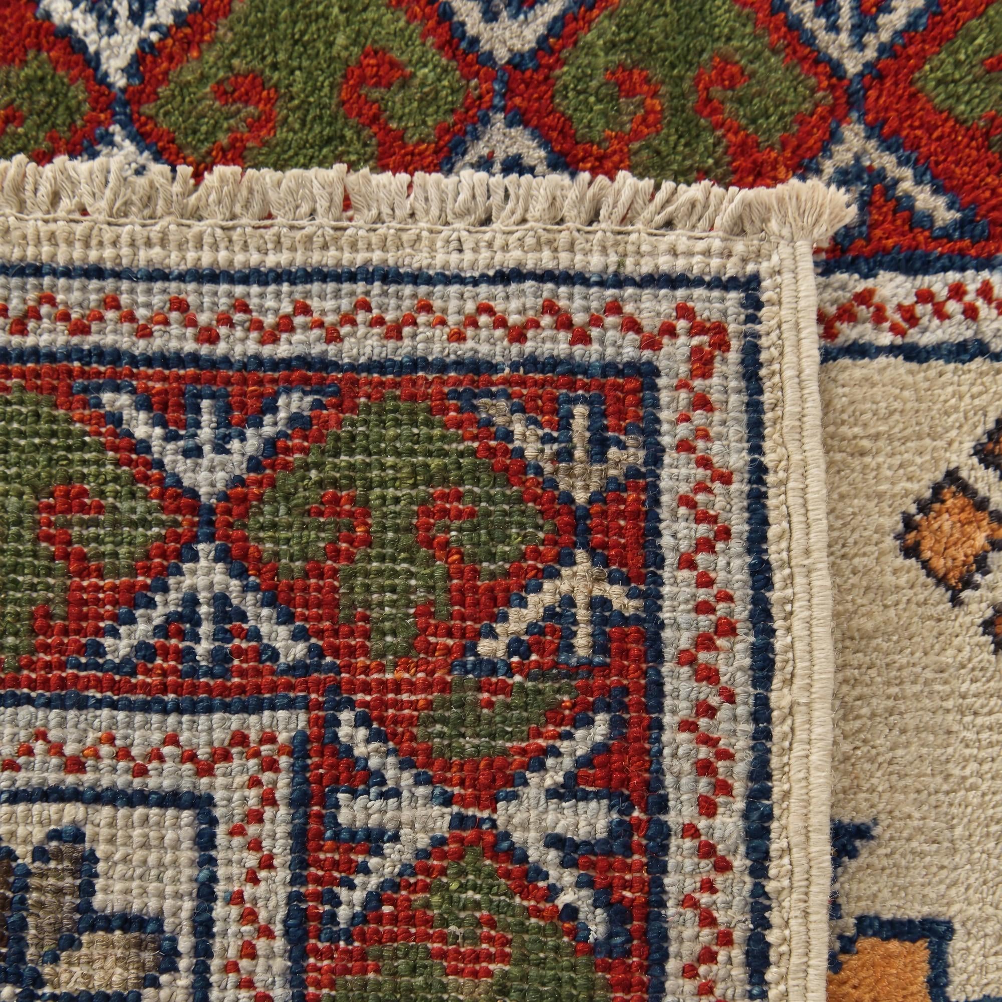 60cm x 85cm anudado a mano Kazak Alfombra