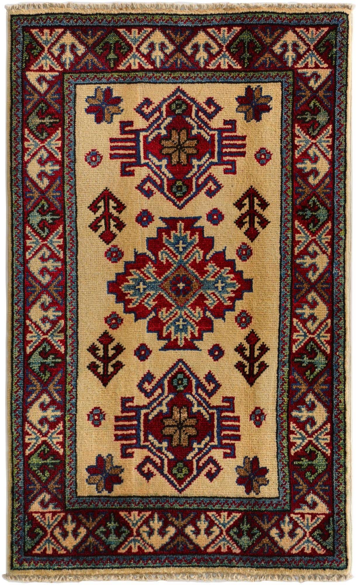 1' 11 x 3' 3 Hand Knotted Kazak Rug