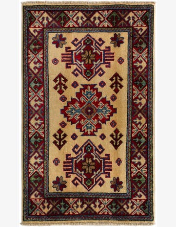 1' 11 x 3' 3 Hand Knotted Kazak Rug