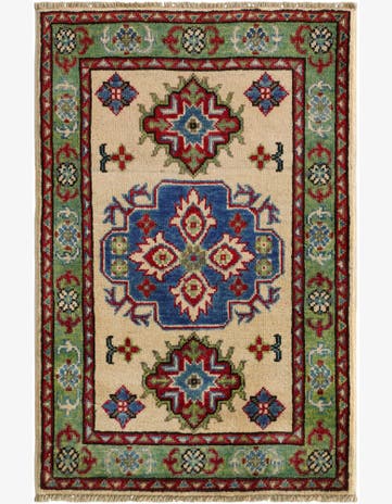 2' x 3' 1 Hand Knotted Kazak Rug