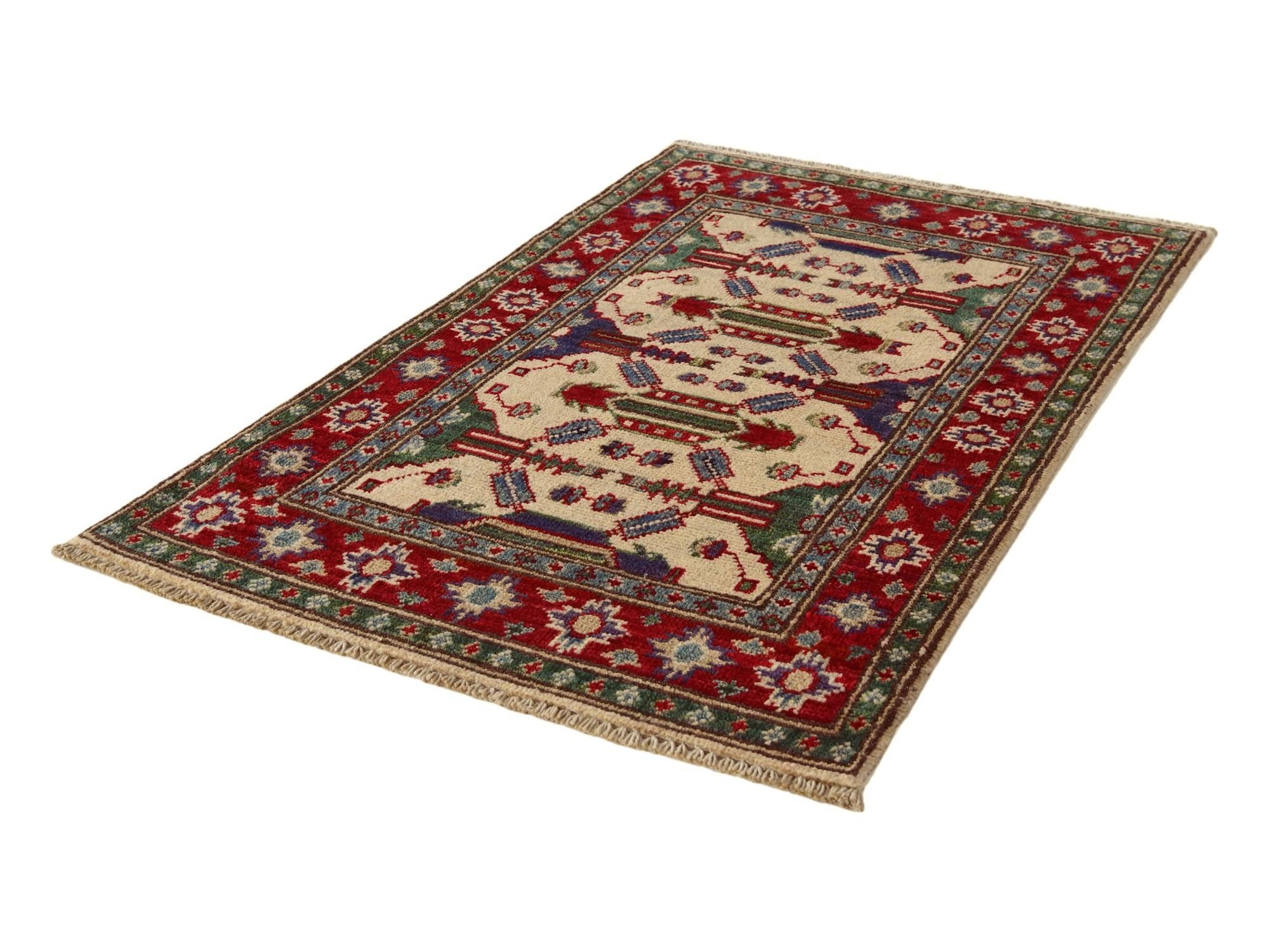 2' x 3' 3 Hand Knotted Kazak Rug