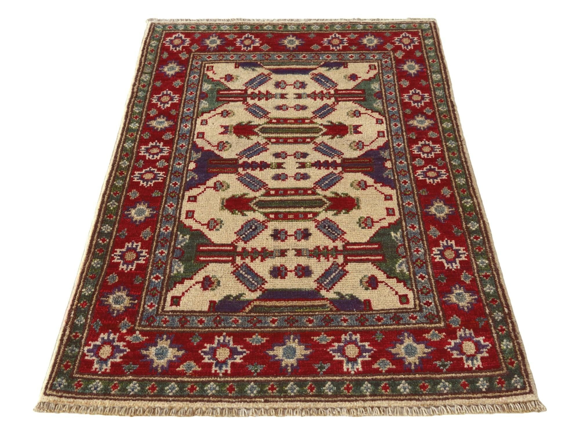 2' x 3' 3 Hand Knotted Kazak Rug