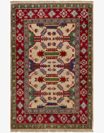 2' x 3' 3 Hand Knotted Kazak Rug