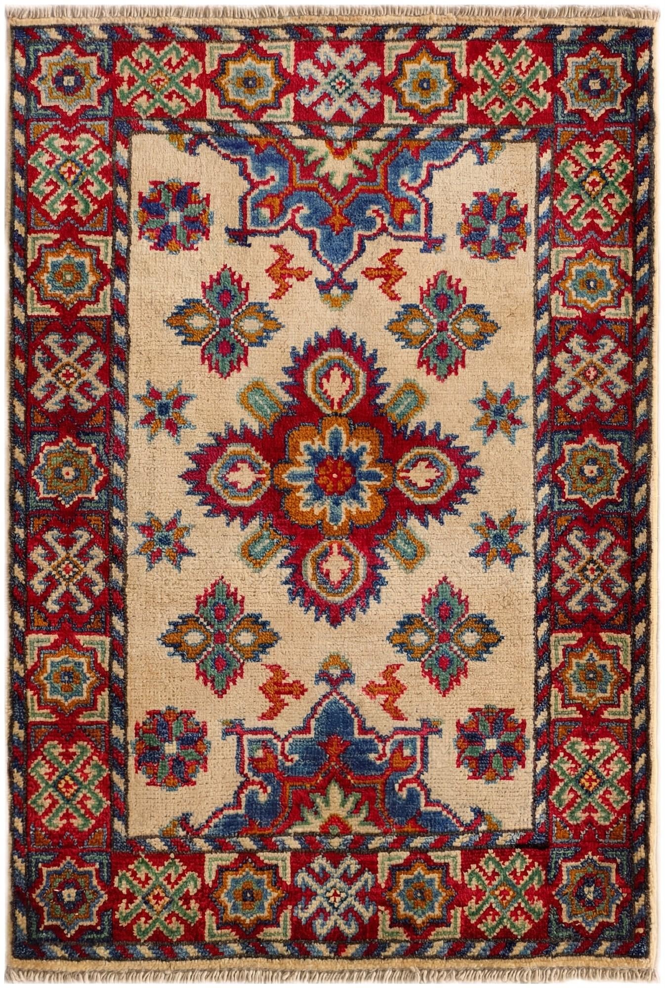 2' x 3' 1 Hand Knotted Kazak Rug