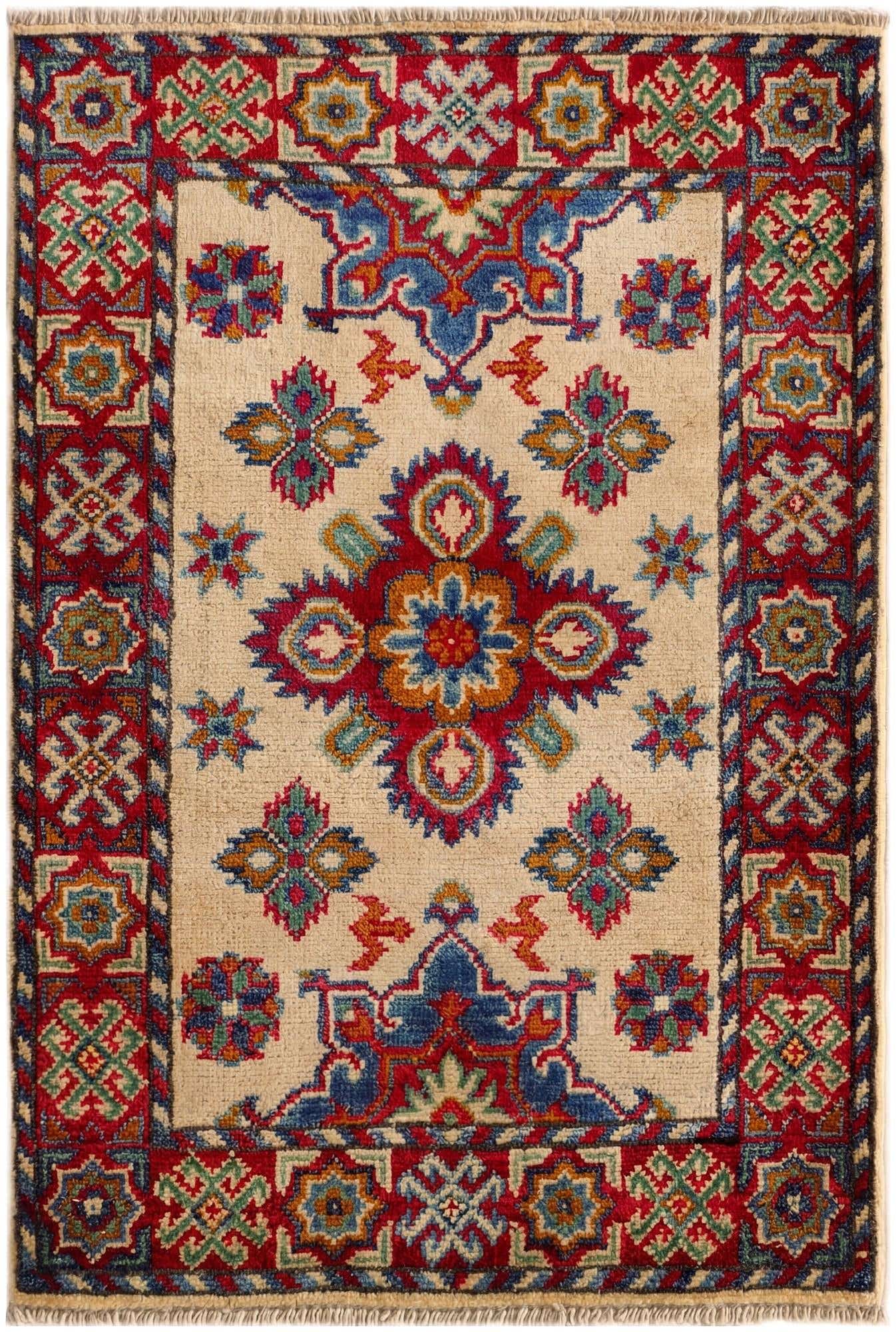 2' x 3' 1 Hand Knotted Kazak Rug