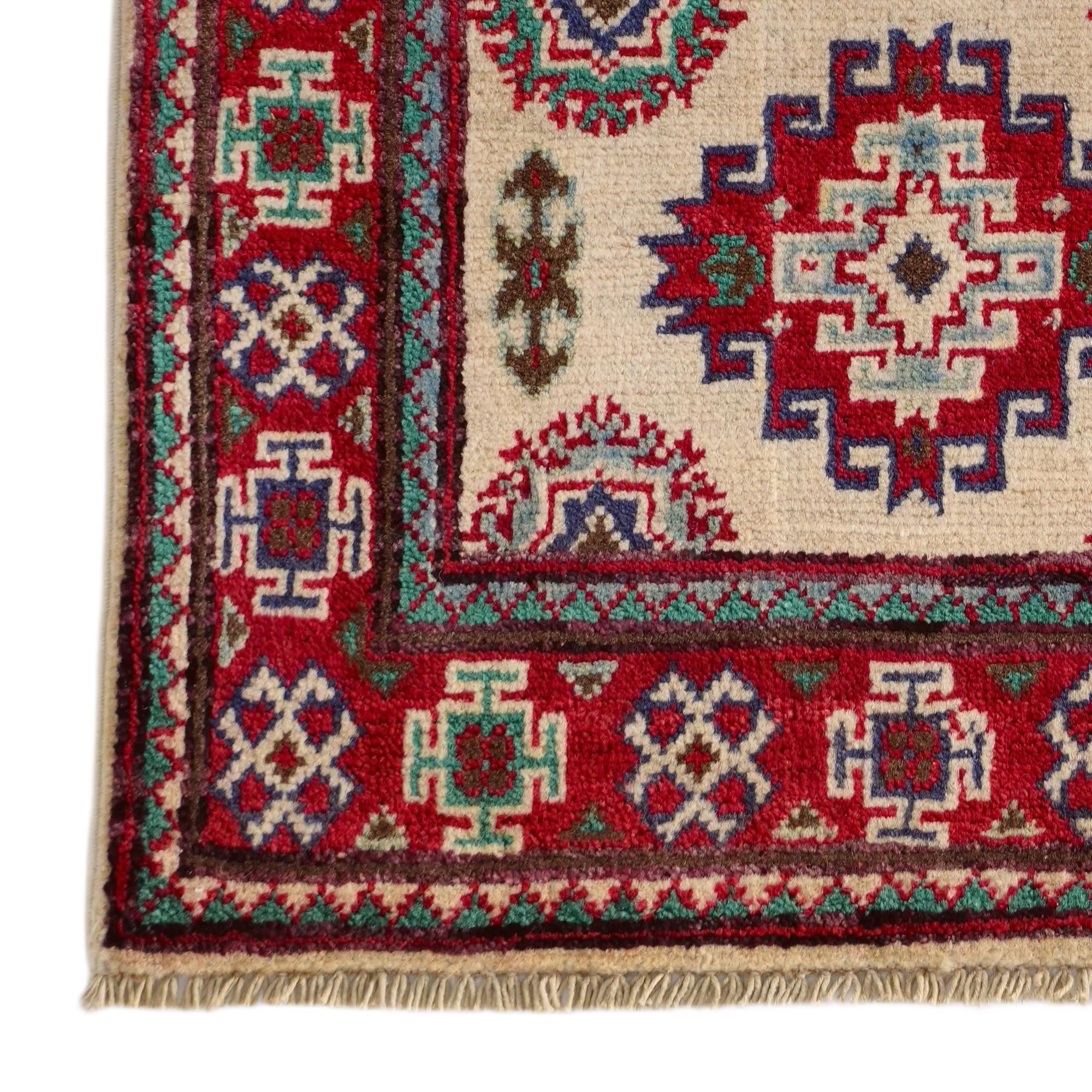 2' x 3' 1 Hand Knotted Kazak Rug