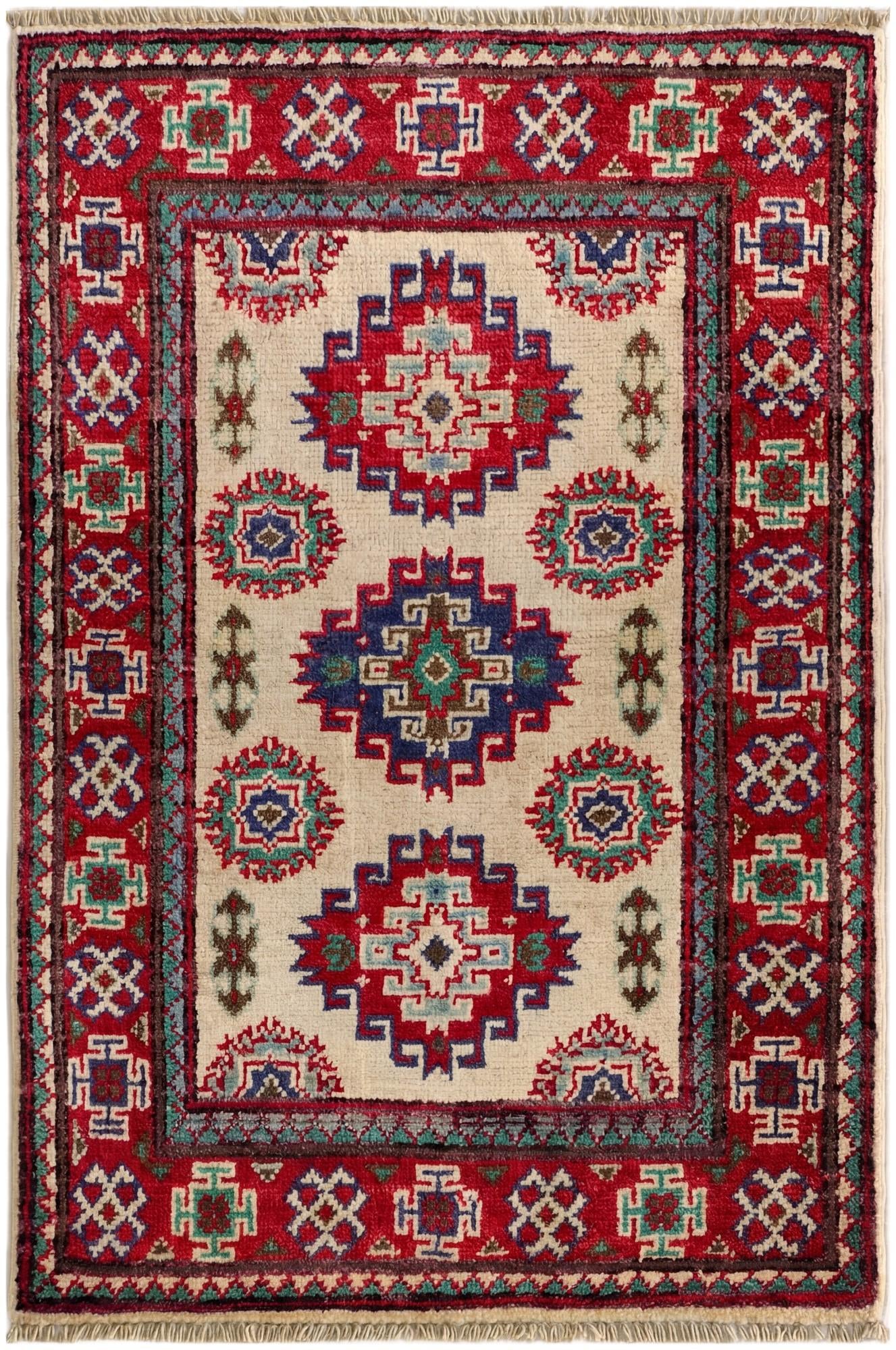 2' x 3' 1 Hand Knotted Kazak Rug