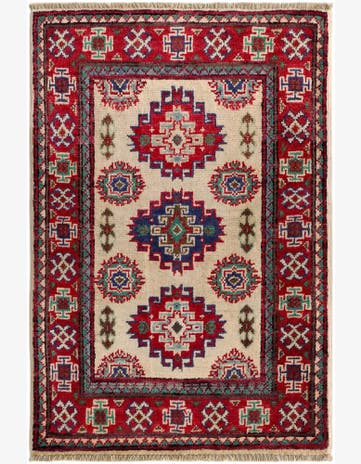 2' x 3' 1 Hand Knotted Kazak Rug