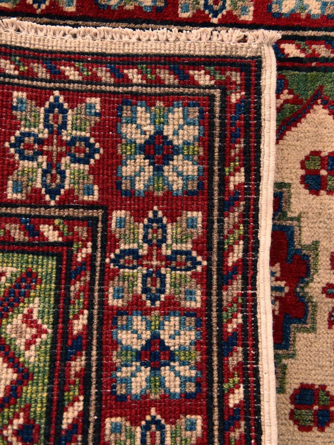 65cm x 90cm anudado a mano Kazak Alfombra