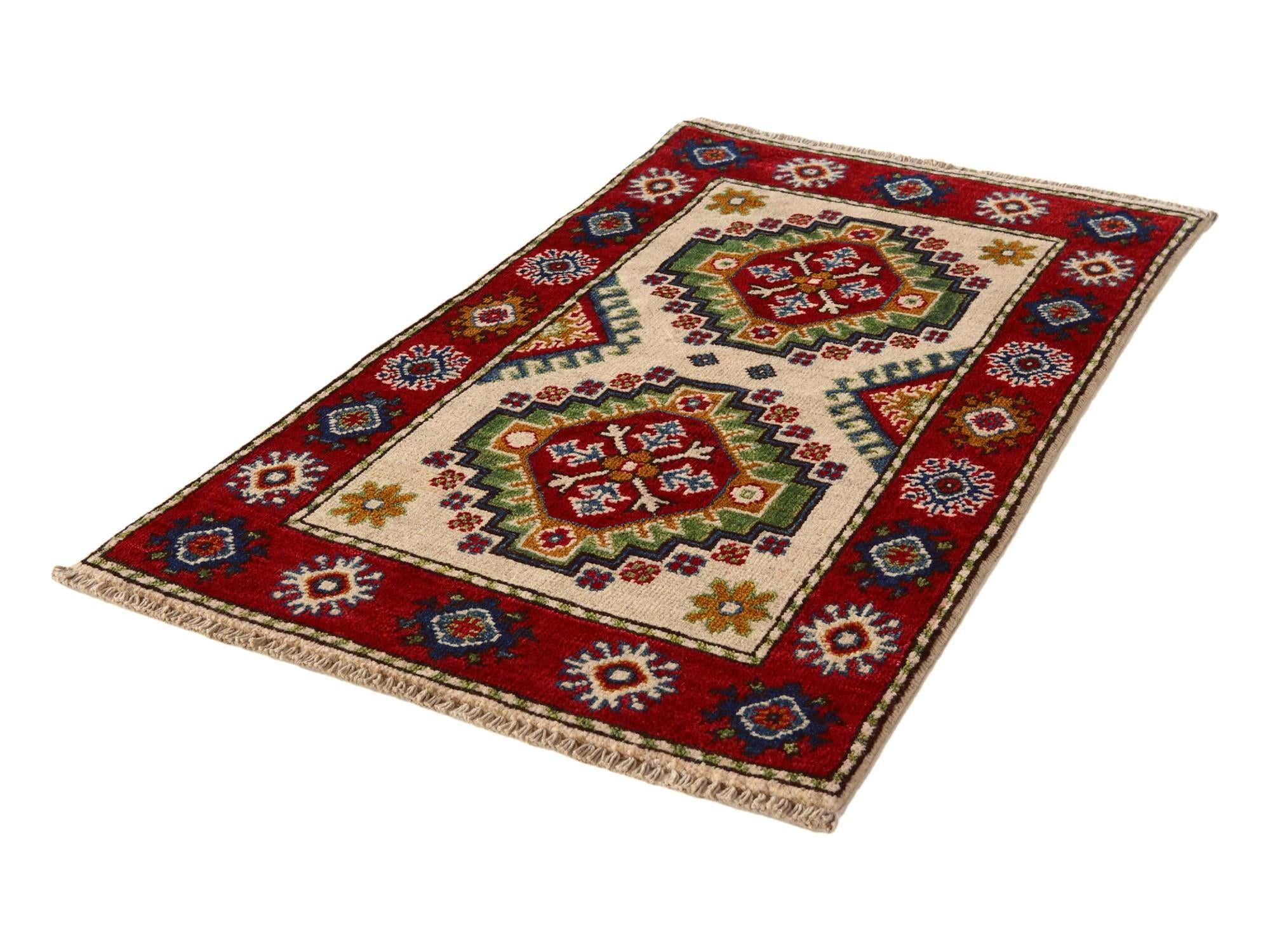 2' x 3' 4 Hand Knotted Kazak Rug