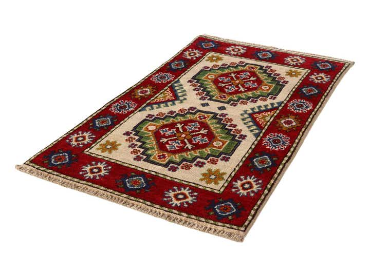 2' x 3' 4 Hand Knotted Kazak Rug
