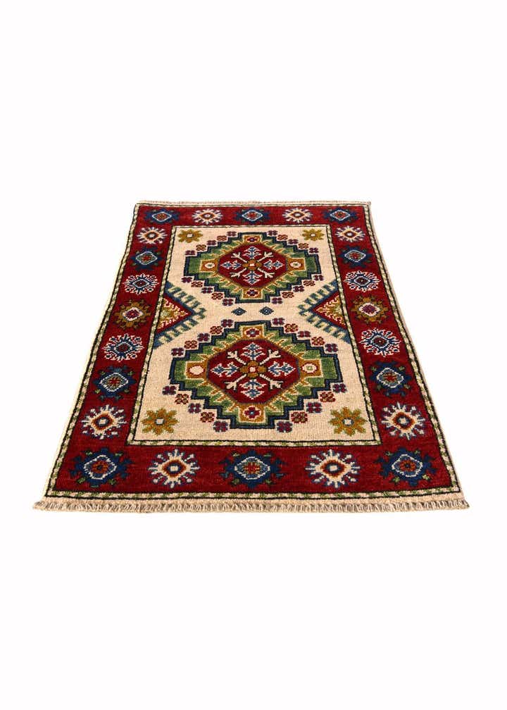 2' x 3' 4 Hand Knotted Kazak Rug