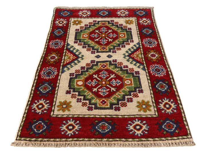 2' x 3' 4 Hand Knotted Kazak Rug