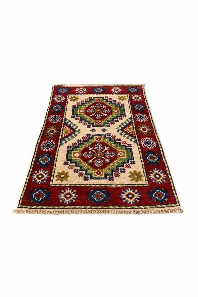 2' x 3' 4 Hand Knotted Kazak Rug