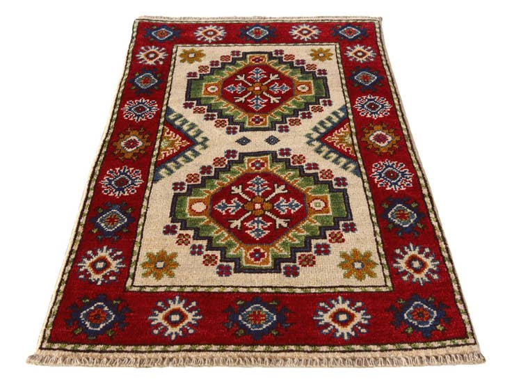 Detail image of 2' x 3' 4 Hand Knotted Kazak Rug