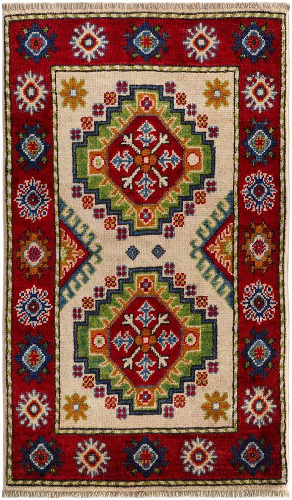2' x 3' 4 Hand Knotted Kazak Rug