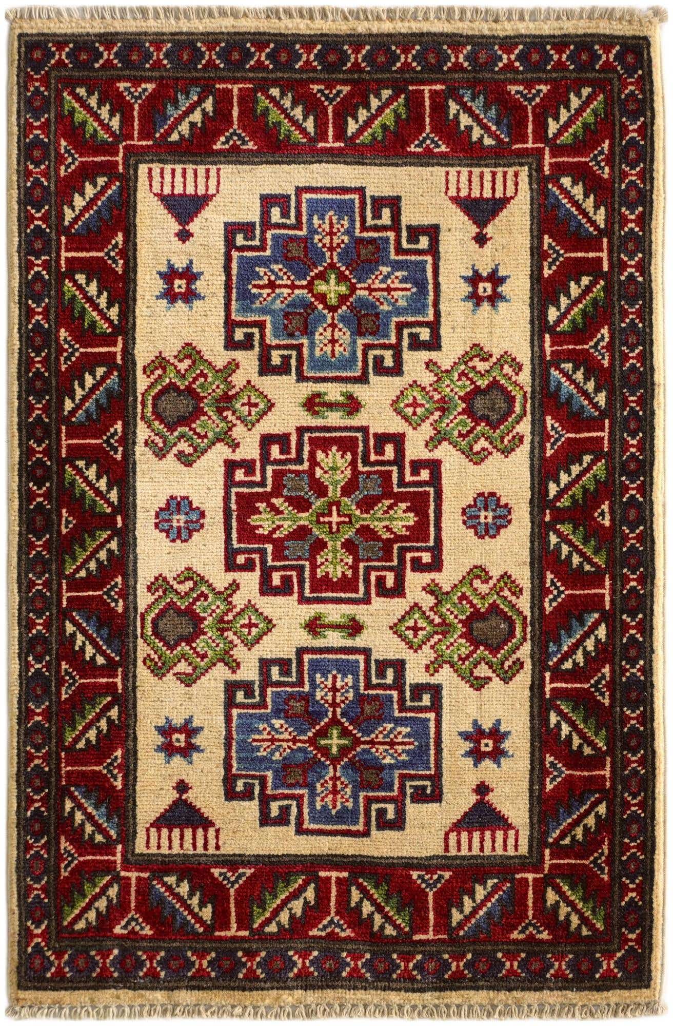 2' x 3' Hand Knotted Kazak Rug