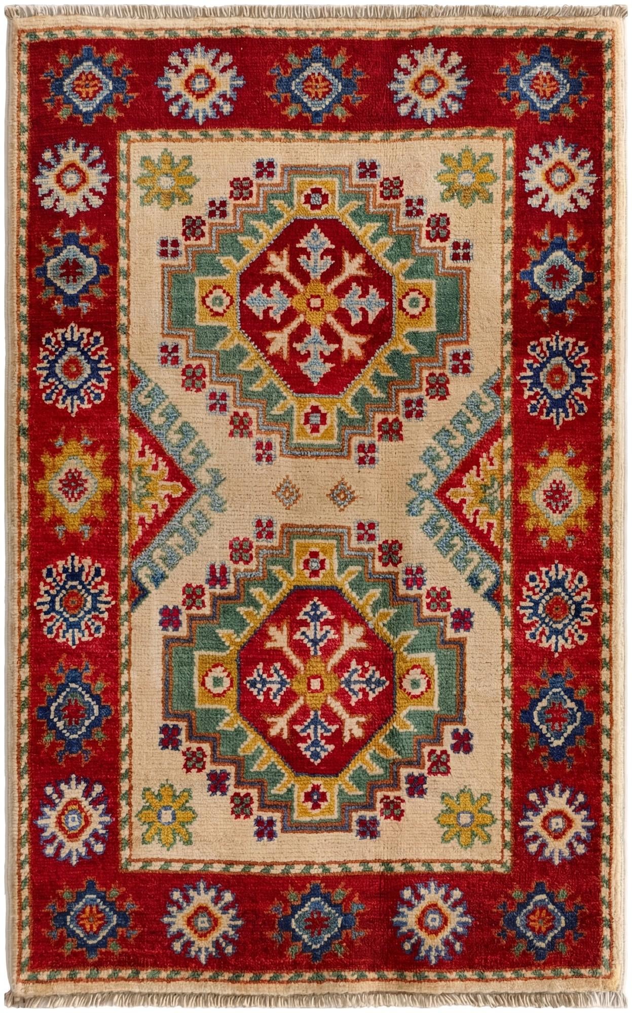 2' x 3' 2 Hand Knotted Kazak Rug
