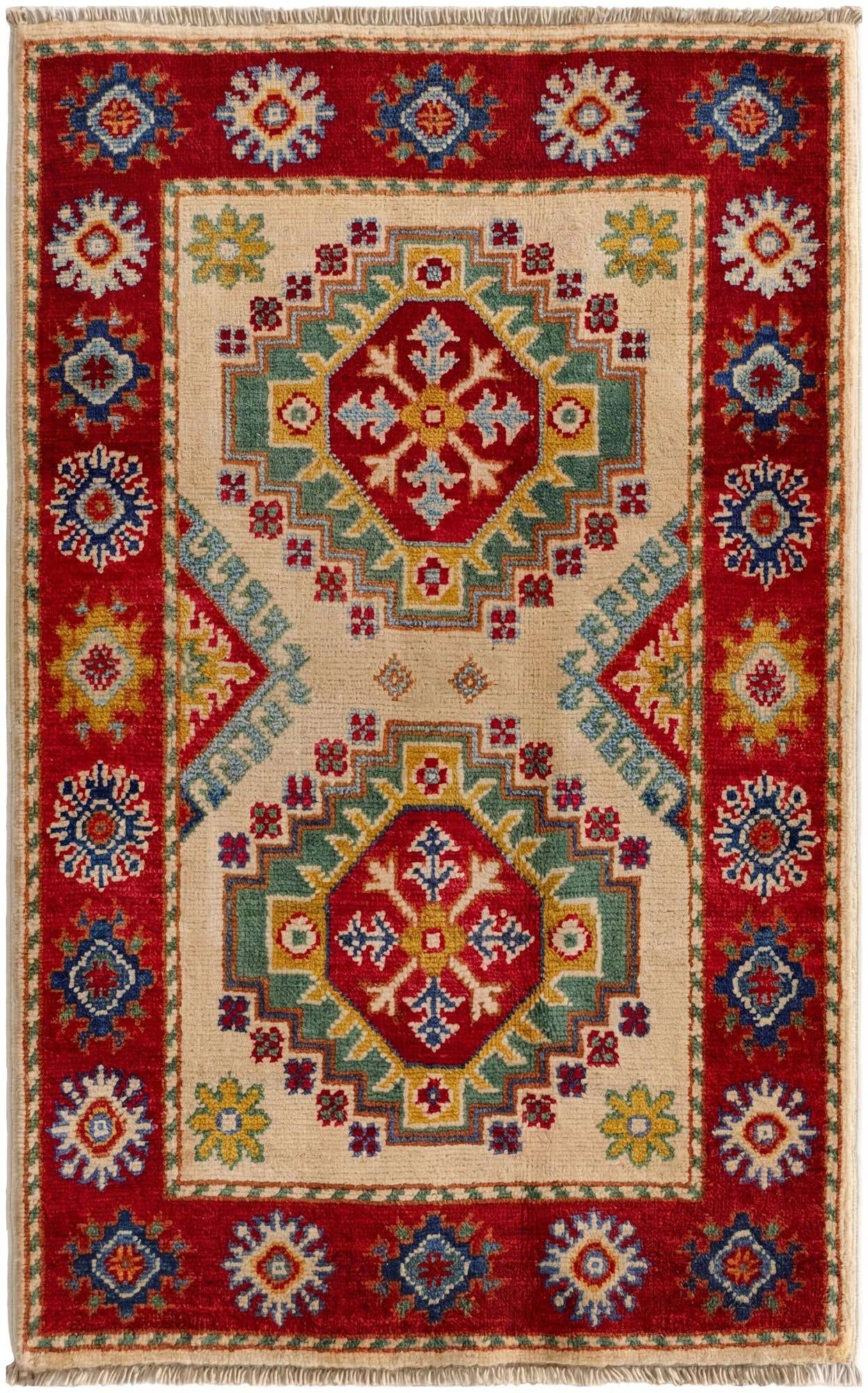 2' x 3' 2 Hand Knotted Kazak Rug