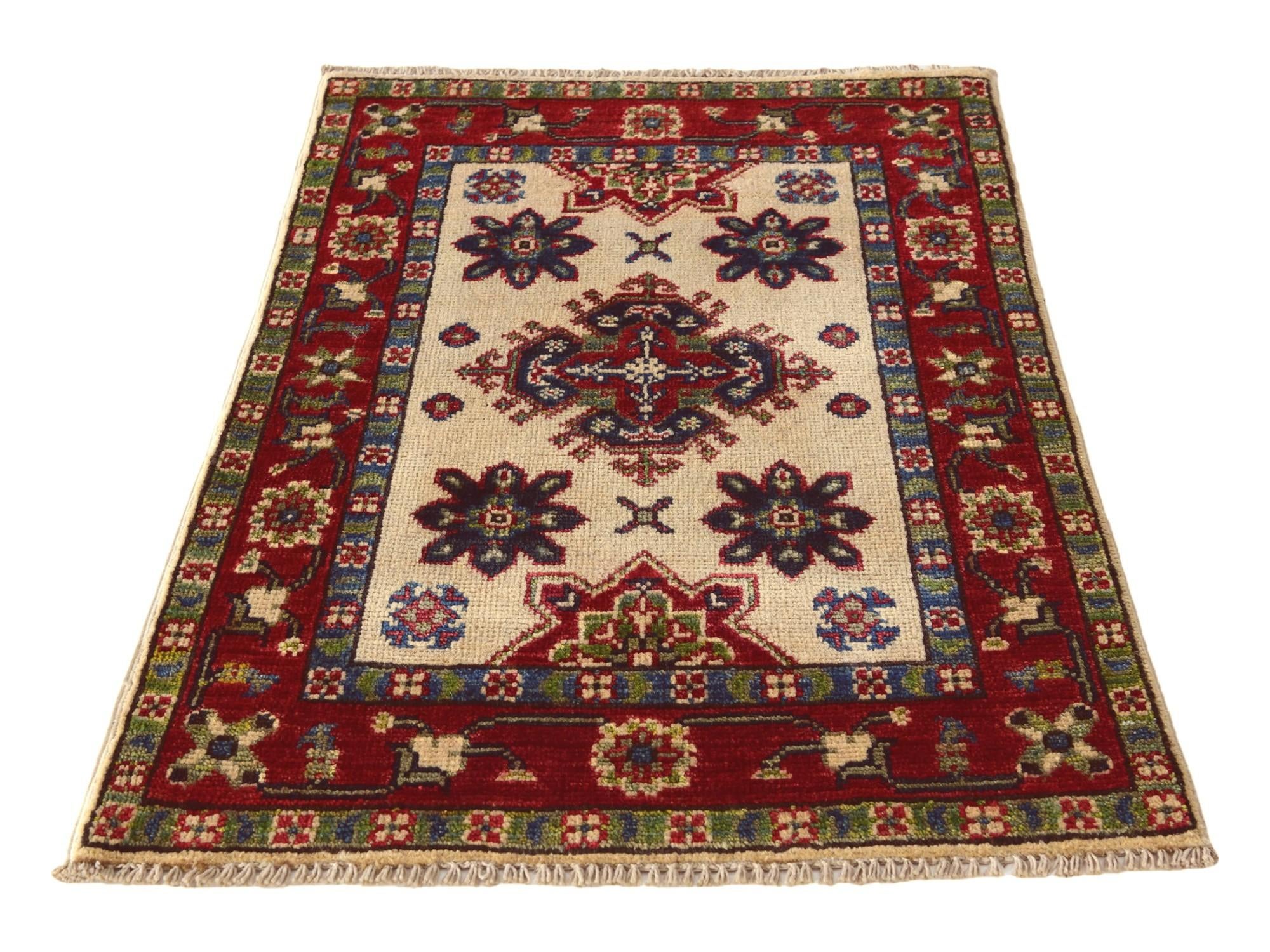 1' 11 x 2' 11 Hand Knotted Kazak Rug
