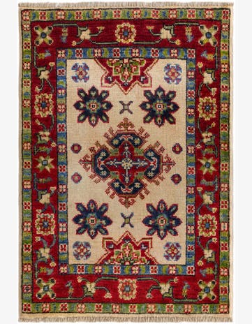 1' 11 x 2' 11 Hand Knotted Kazak Rug
