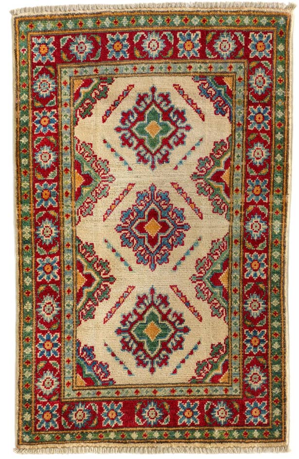 Detailansicht von 60cm x 95cm Handgeknüpft Kazak Teppich