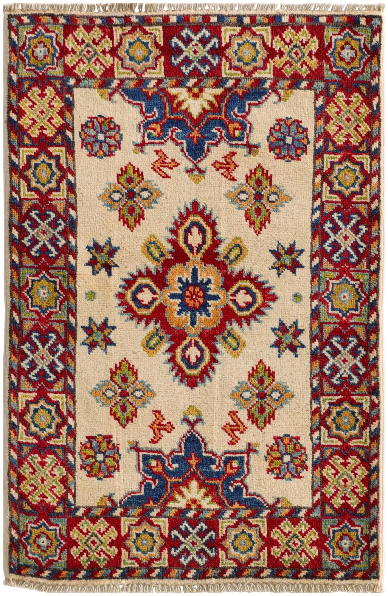 2' x 3' 1 Hand Knotted Kazak Rug
