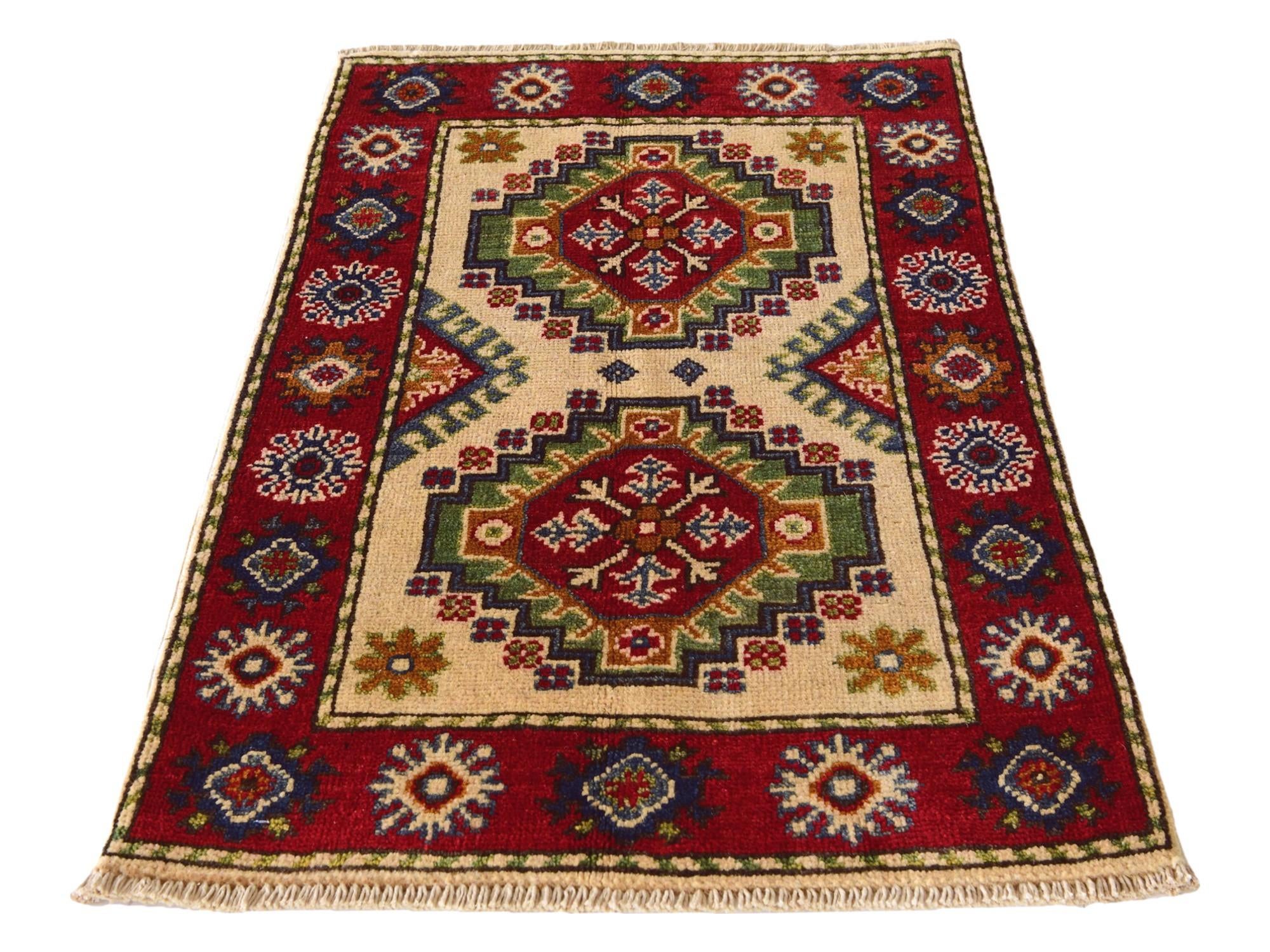2' x 3' 1 Hand Knotted Kazak Rug