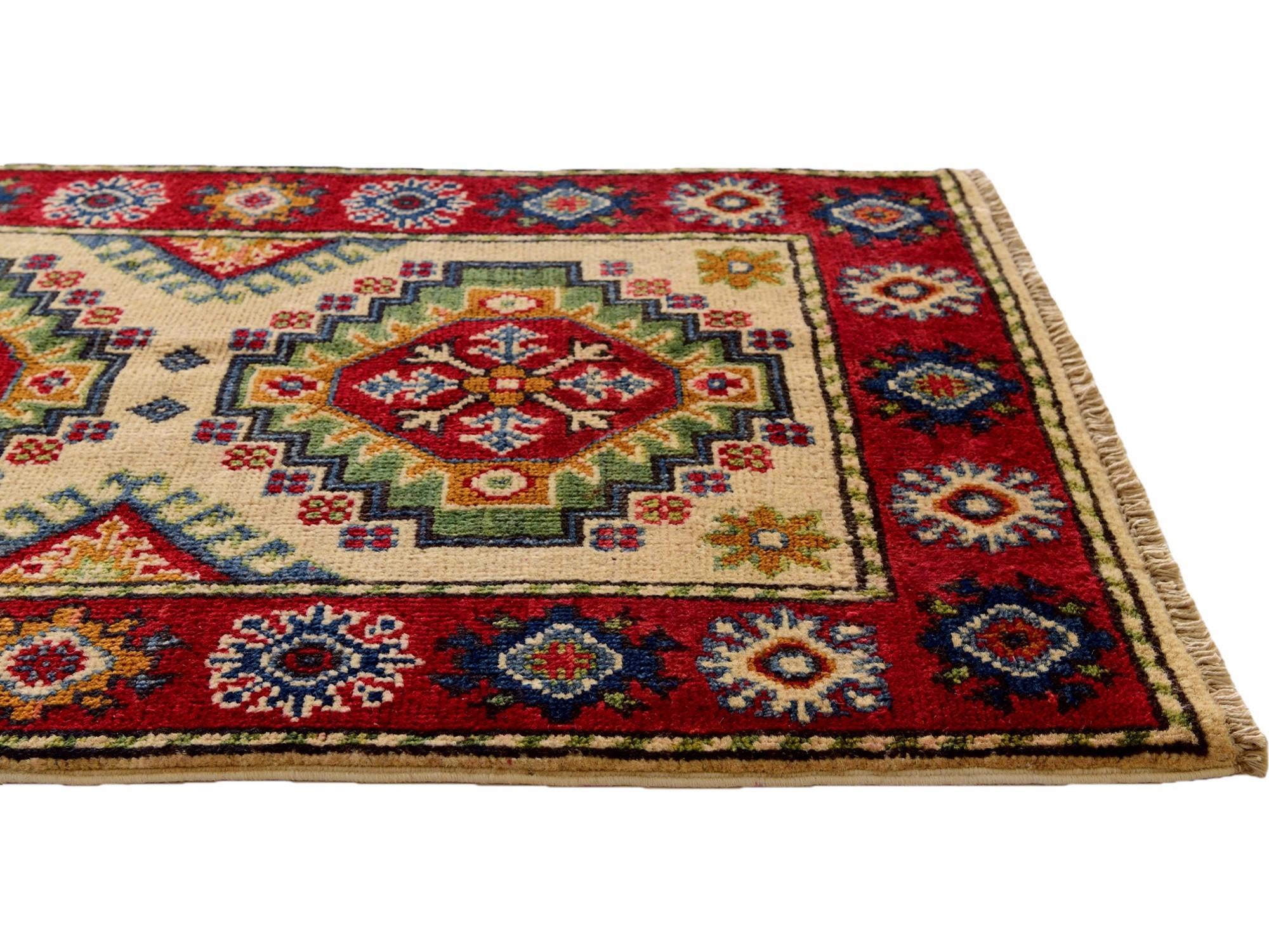 2' x 3' 1 Hand Knotted Kazak Rug