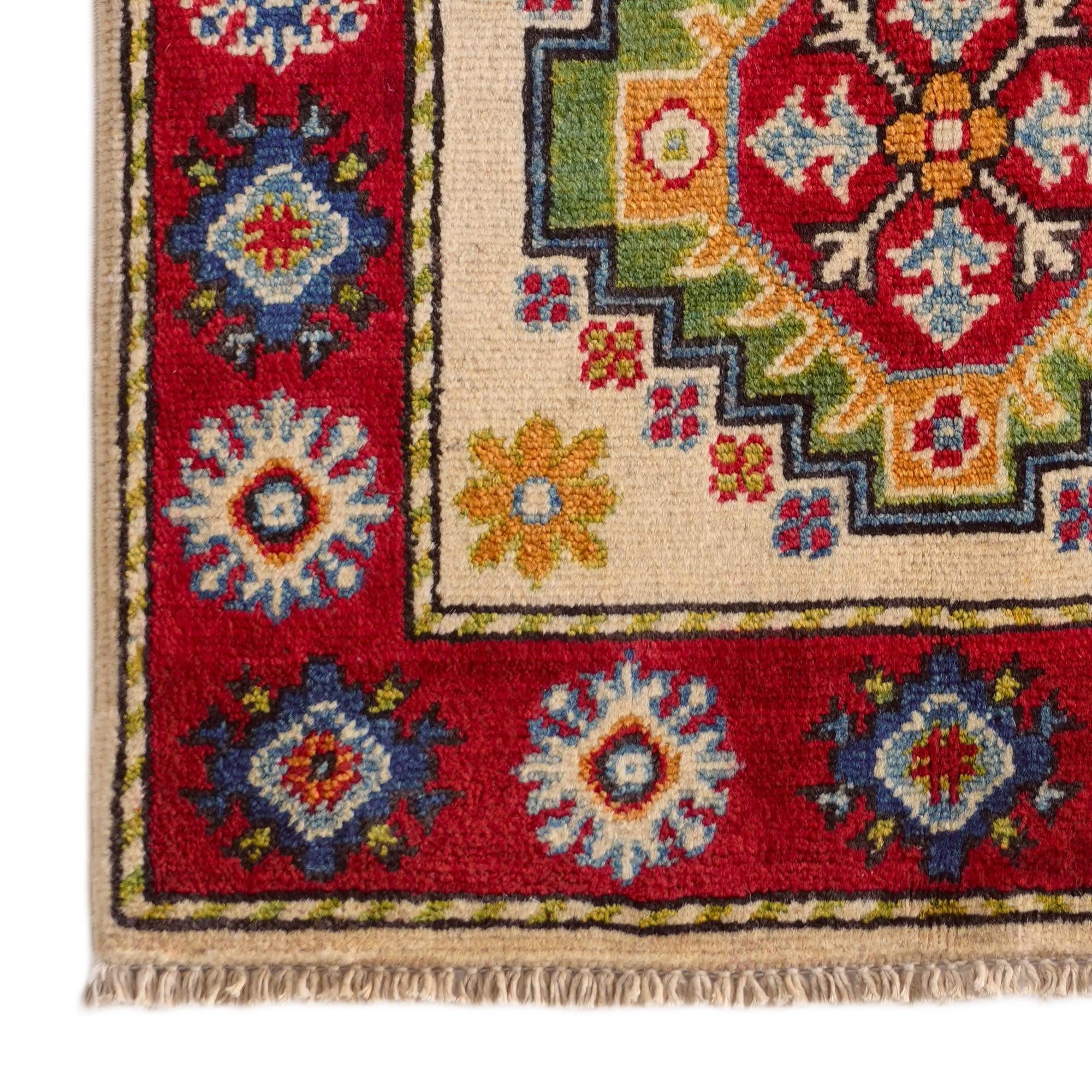 2' x 3' 2 Hand Knotted Kazak Rug