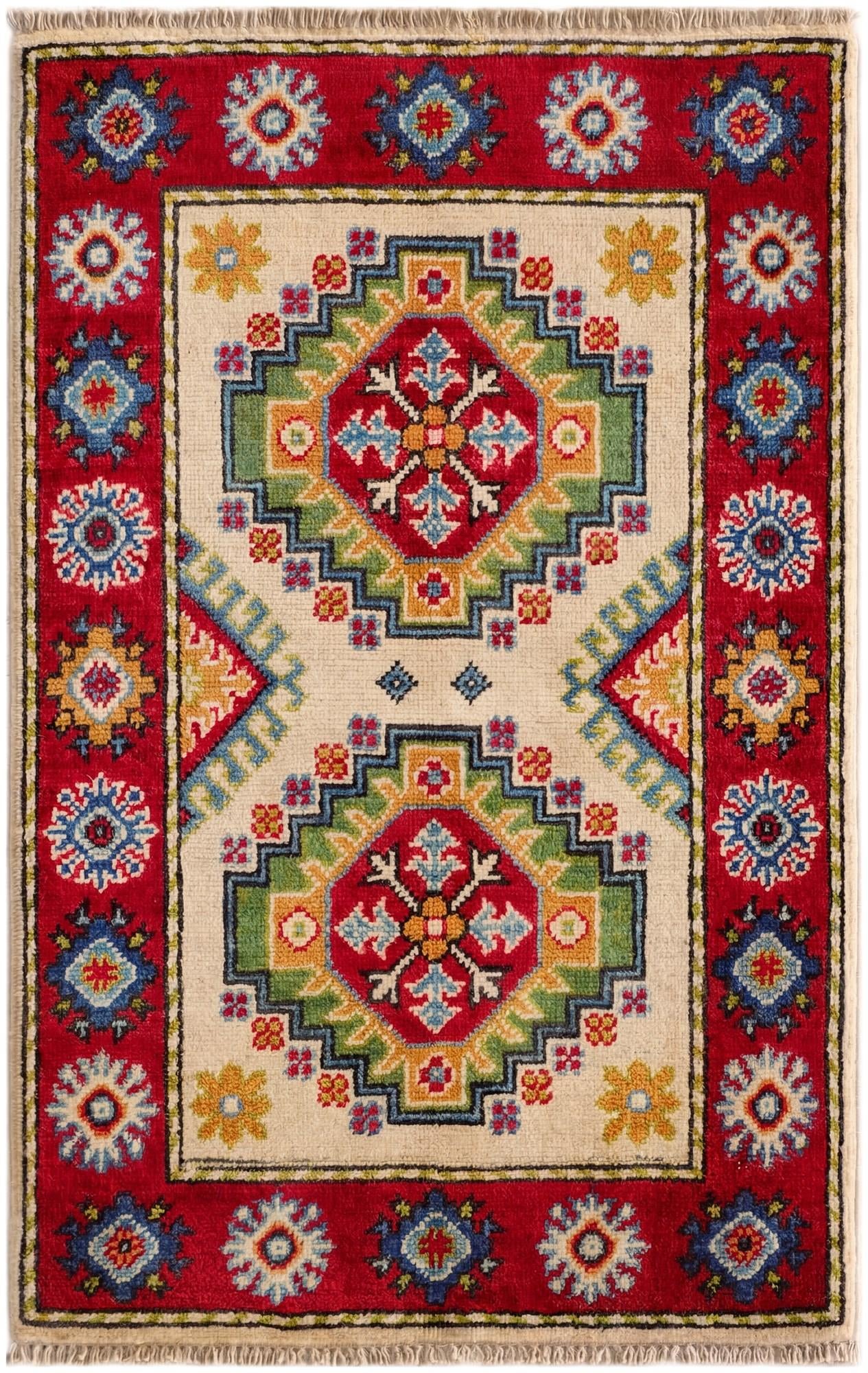 2' x 3' 2 Hand Knotted Kazak Rug