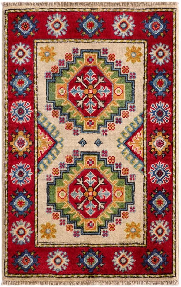 Detail image of 2' x 3' 2 Hand Knotted Kazak Rug
