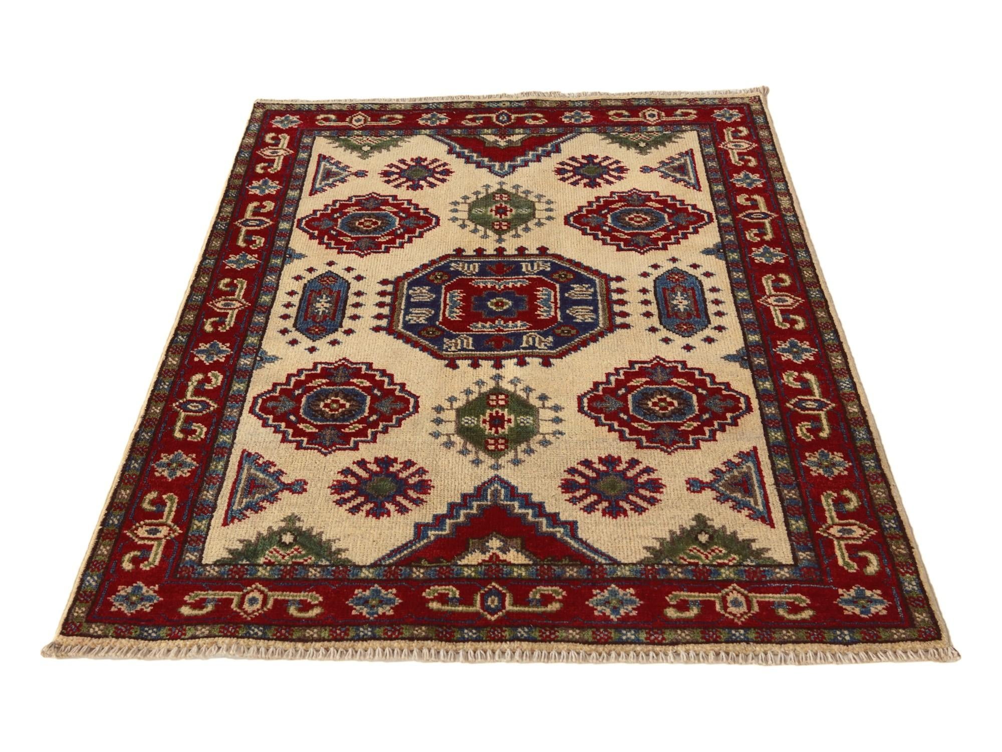 2' 9 x 4' Hand Knotted Kazak Rug