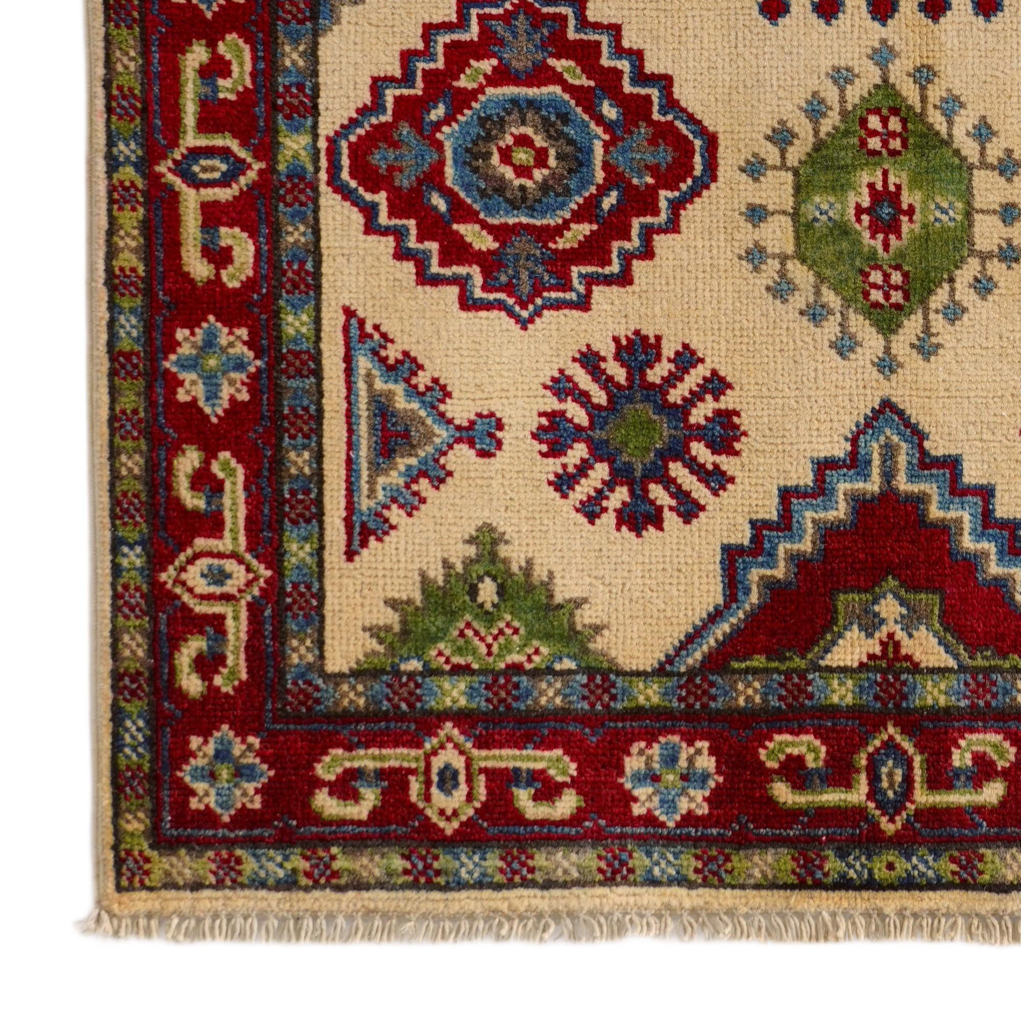 2' 9 x 4' Hand Knotted Kazak Rug