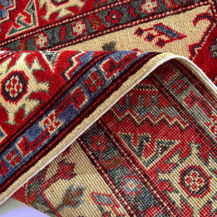 Detail image of 2' 9 x 4' 2 Hand Knotted Kazak Rug