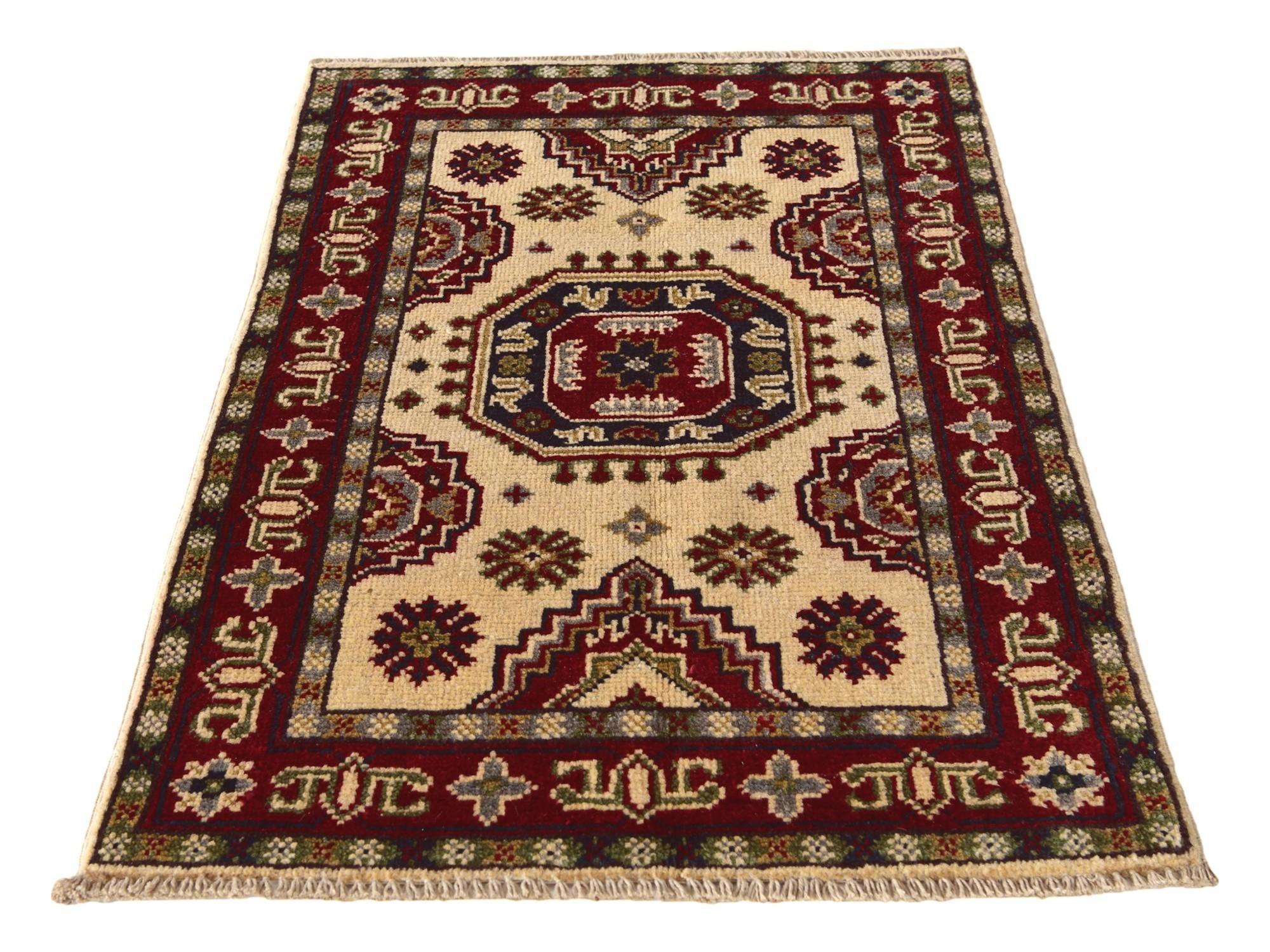 2' x 3' 1 Hand Knotted Kazak Rug