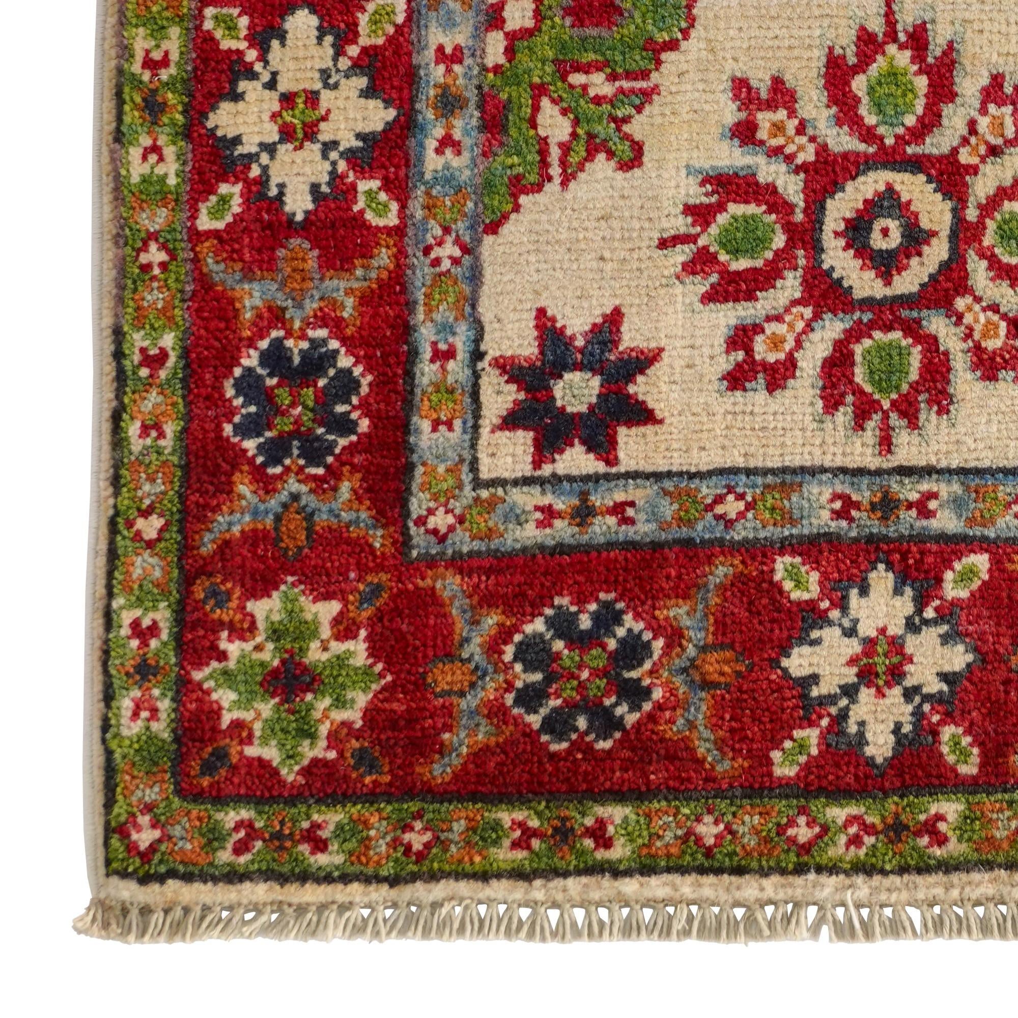 1' 10 x 3' Hand Knotted Kazak Rug