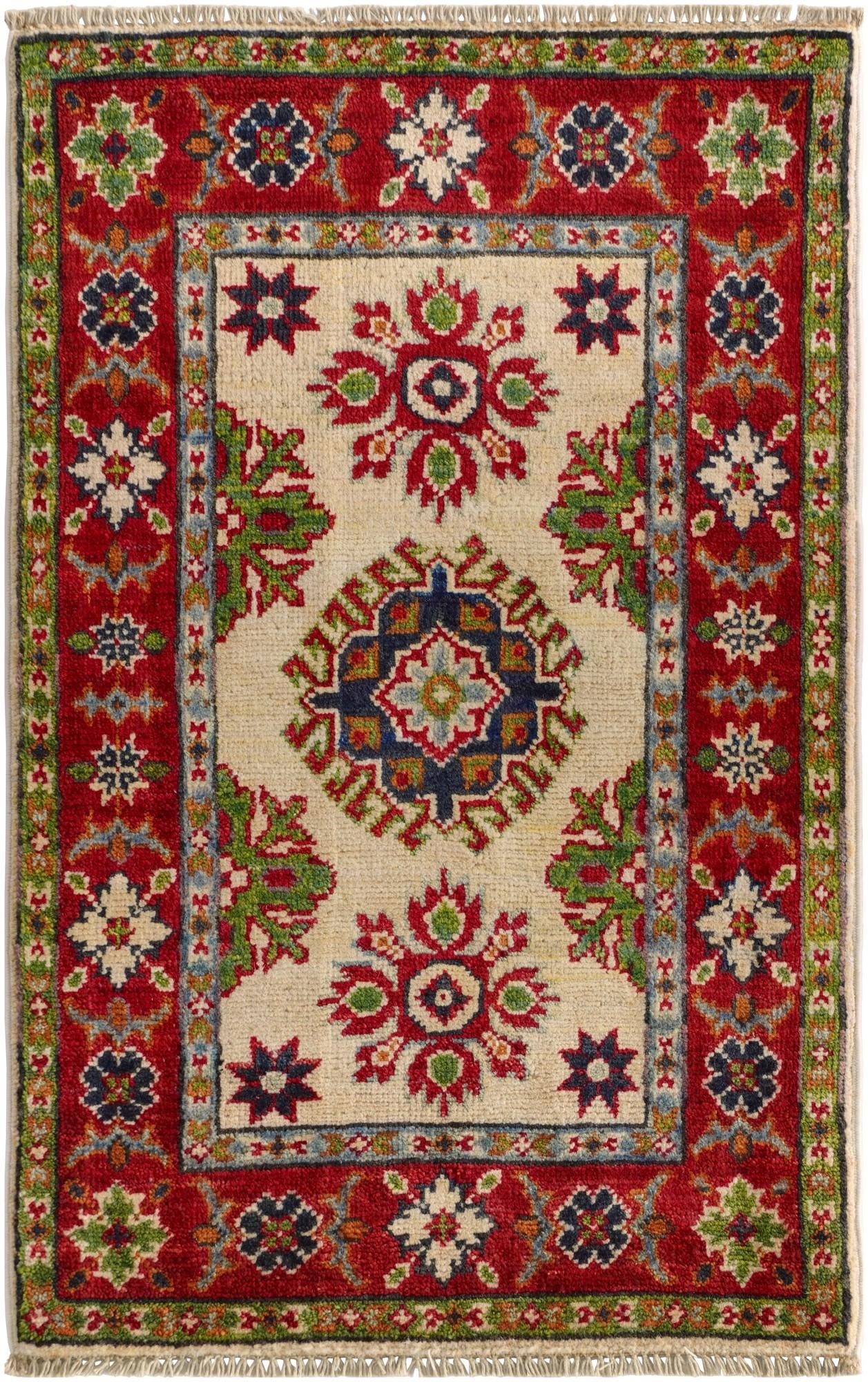 1' 10 x 3' Hand Knotted Kazak Rug