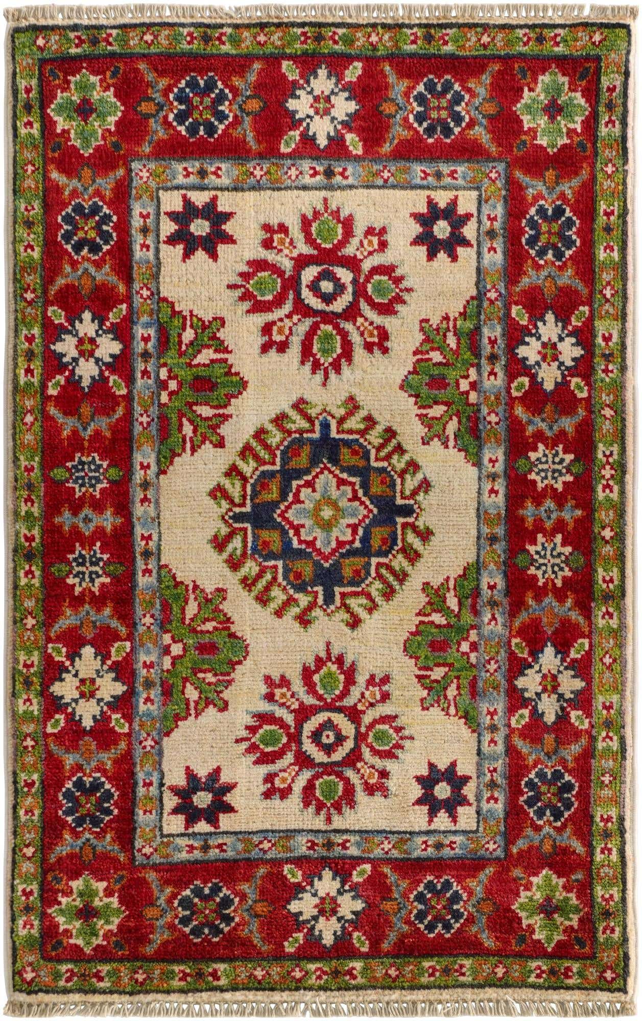 1' 10 x 3' Hand Knotted Kazak Rug