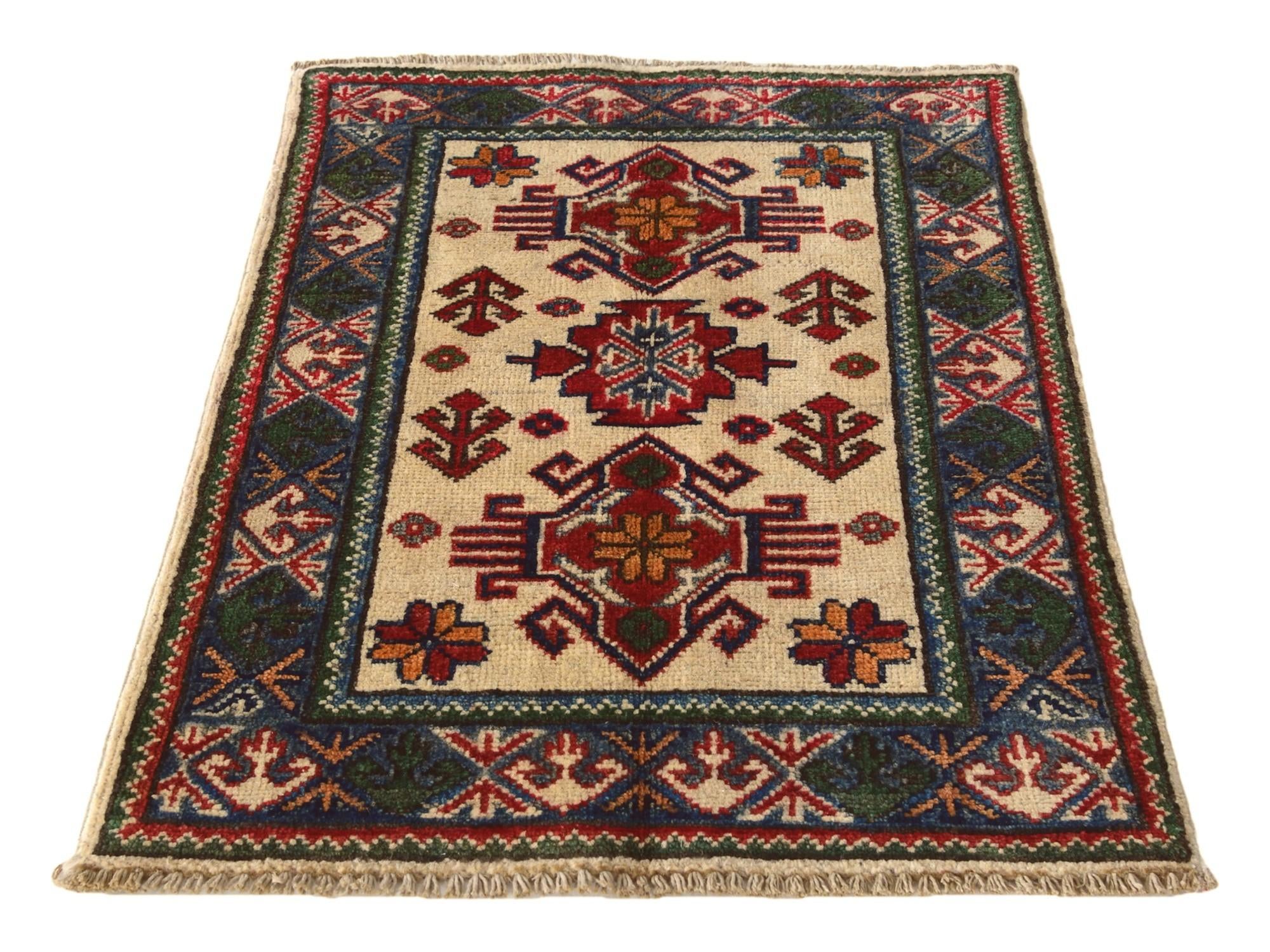 1' 11 x 2' 11 Hand Knotted Kazak Rug