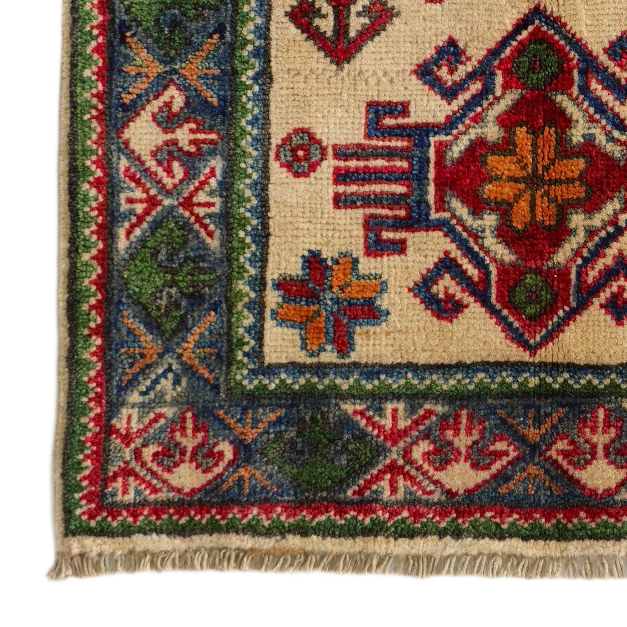 1' 11 x 2' 11 Hand Knotted Kazak Rug