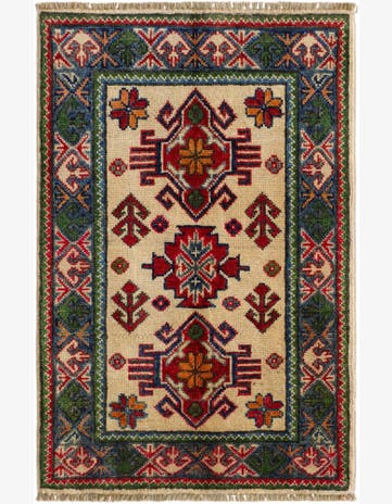 1' 11 x 2' 11 Hand Knotted Kazak Rug