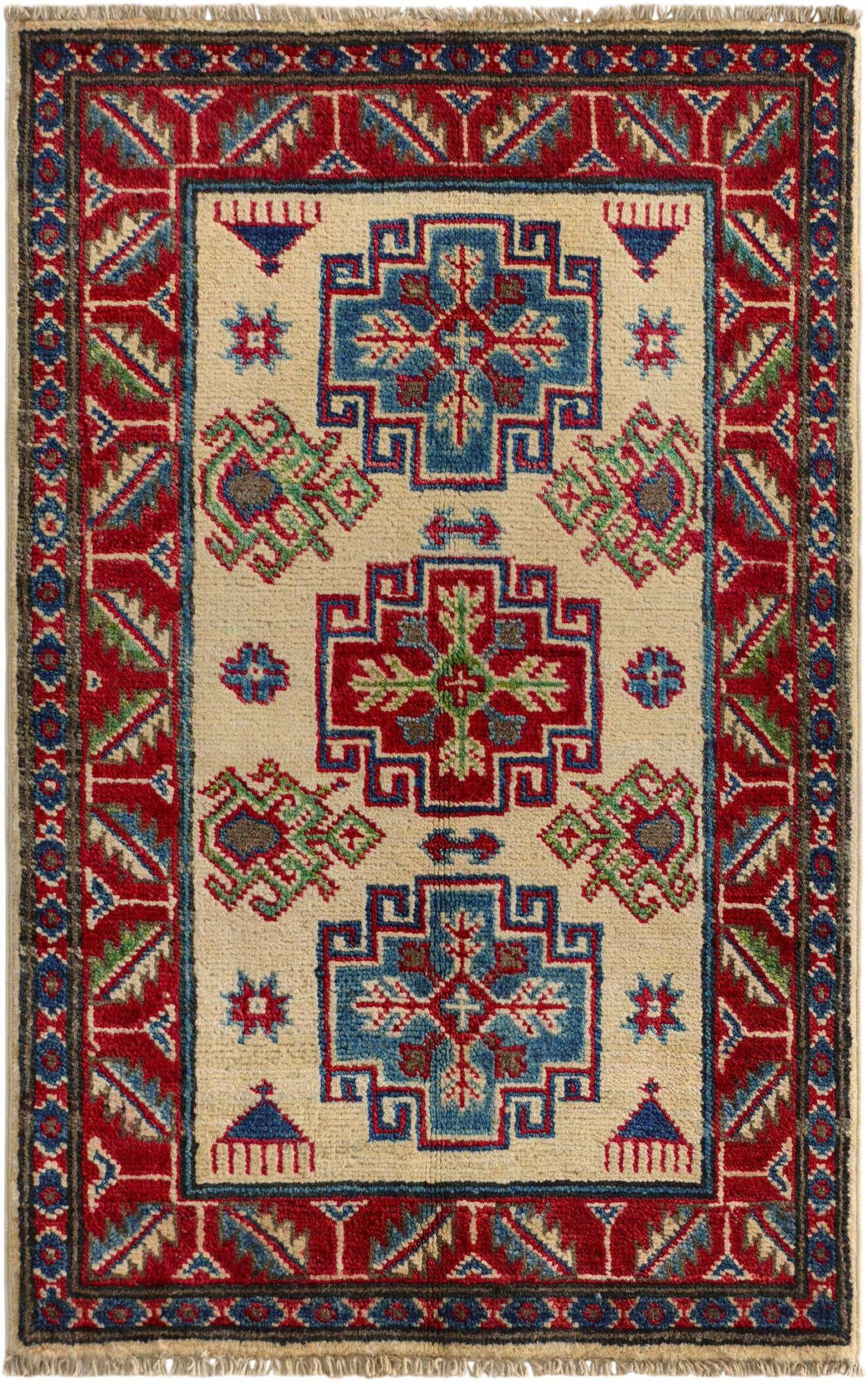 2' x 3' 1 Hand Knotted Kazak Rug