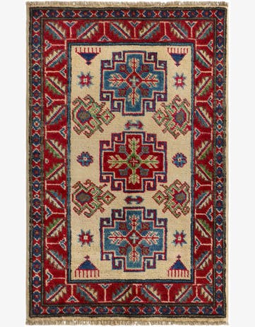 2' x 3' 1 Hand Knotted Kazak Rug