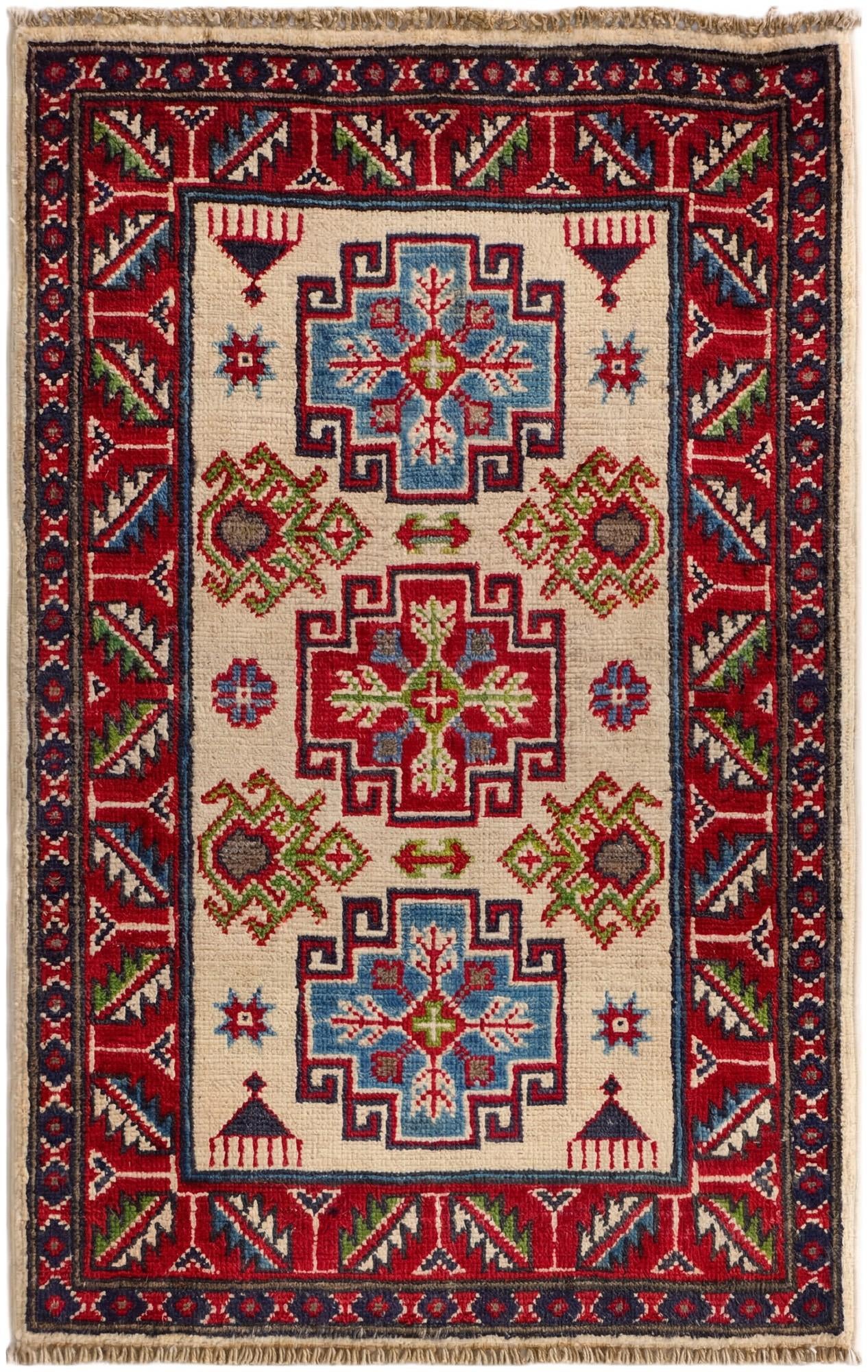 1' 11 x 3' 1 Hand Knotted Kazak Rug