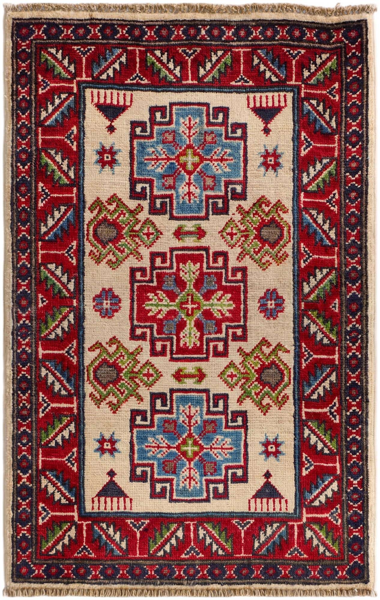 1' 11 x 3' 1 Hand Knotted Kazak Rug