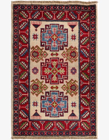 1' 11 x 3' 1 Hand Knotted Kazak Rug
